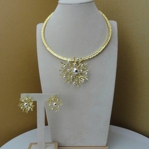 high quality gold plated jewelry set